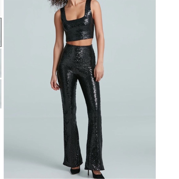 Commando NWT Sequin Crop Top SEQ202 black Size Large - Picture 1 of 5